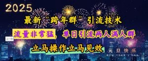 最新“跨年群”引流，流量非常猛，单日引流两人满人群，立马操作立马见效【揭秘】-知识创作