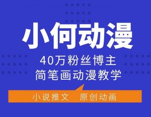 小何动漫简笔画动漫教学，40万粉丝博主课程，可做伙伴计划、分成计划、接广告等-知识创作