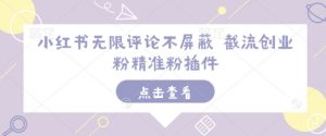 小红书无限评论不屏蔽 截流创业粉精准粉插件-知识创作