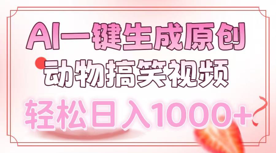 AI一键生成原创动物搞笑视频，轻松日入1000+-知识创作