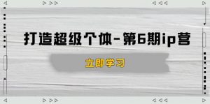 打造 超级个体-第6期ip营：商业认知,产品设计,成交演练,解决知识变现难题-知识创作