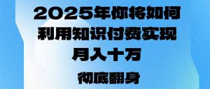 2025年，你将如何利用知识付费实现月入十万，甚至年入百万？-知识创作