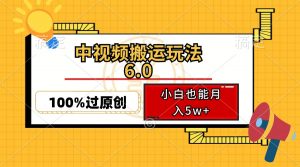 中视频搬运玩法6.0，利用软件双重去重，100%过原创，小白也能月入5w+-知识创作