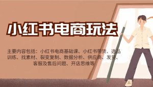 小红书电商玩法：带货/选品/找素材/裂变/数据分析/供应商/发货/售后/开店思维等-知识创作