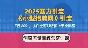 2025最新暴力引流方法，招聘平台一天引流300+，日变现多张，专业人士力荐-知识创作