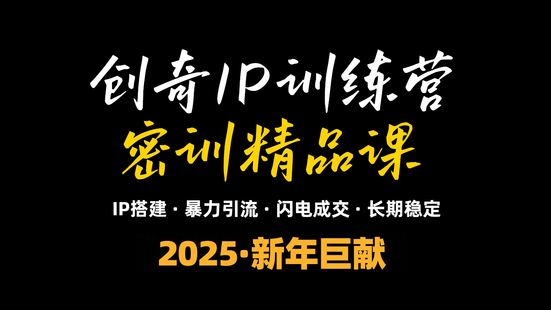 2025年“知识付费IP训练营”小白避坑年赚百万，暴力引流，闪电成交-知识创作
