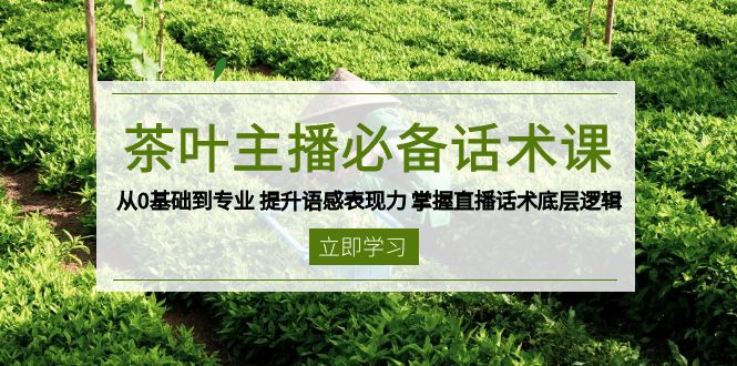 茶叶 主播必备话术课 从0基础到专业 提升语感表现力 掌握直播话术底层逻辑-知识创作