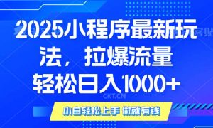 2025年小程序最新玩法，流量直接拉爆，单日稳定变现1000+-知识创作