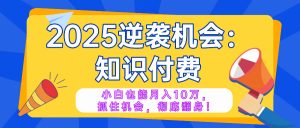 2025逆袭项目——知识付费，小白也能月入10万年入百万，抓住机会彻底翻...-知识创作