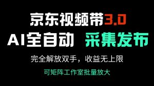 京东视频带货3.0，Ai全自动采集＋自动发布，完全解放双手，收入无上限...-知识创作
