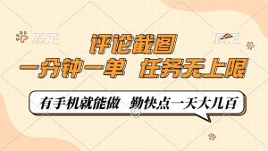 评论截图，一分钟一单，有手机就能做，任务无上限，轻松一天大几百-知识创作