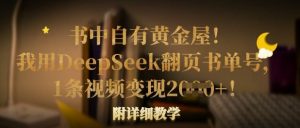 书中自有黄金屋！我用DeepSeek翻页书单号，1条视频变现多张！附详细教学-知识创作