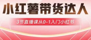 小红薯达人带货启航计划，3节直播课从0-1入门小红书-知识创作