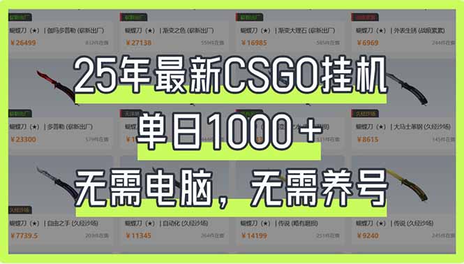 25年最新CSGO挂机系统，单日1000+，无需电脑，无需养号，0基础可上手-知识创作