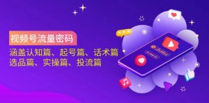 视频号流量密码：涵盖认知篇、起号篇、话术篇、选品篇、实操篇、投流篇-知识创作