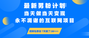 最新男粉计划6.0玩法，永不凋谢的互联网项目 当天做当天变现，视频包原...-知识创作