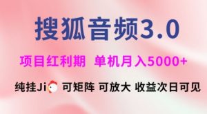 搜狐音频挂ji3.0.可矩阵可放大，独家技术，稳定月入5000+【揭秘】-知识创作
