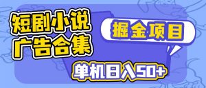 短剧小说合集广告掘金项目，单机日入50+-知识创作