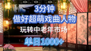 用Ai制作Q版戏剧人物手把手教你吃透中老年经济，5分钟一个成品，多渠道变现-知识创作