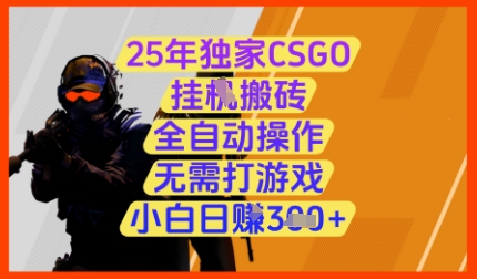 25年独家CSGO挂G搬砖，全自动操作，无需打游戏，小白日入3张+【揭秘】-知识创作
