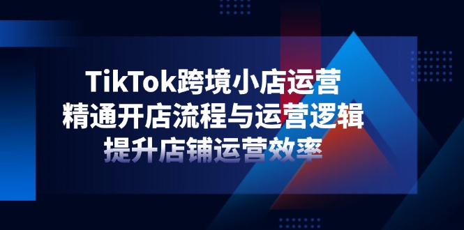 TikTok跨境小店运营，精通开店流程与运营逻辑，提升店铺运营效率-知识创作