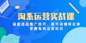 淘系运营实战课，涵盖选品推广技巧，提升店铺转化率，掌握电商运营知识-知识创作