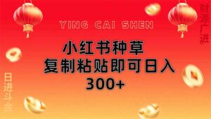 小红书种草无脑操作复制粘贴即可日入300+-知识创作