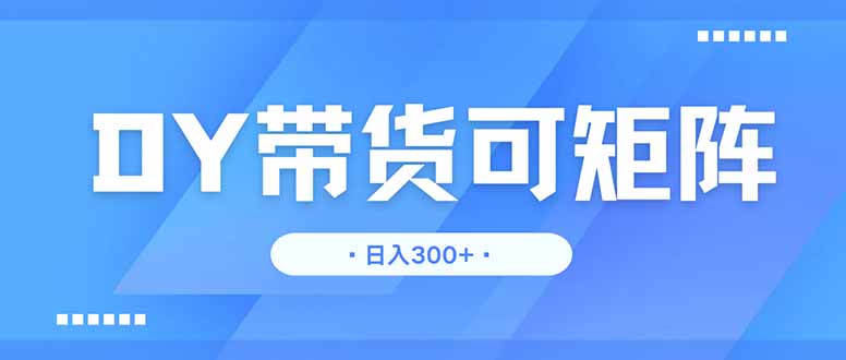 DY带货，日入300＋矩阵无上限-知识创作