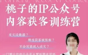 桃子IP公众号内容获客训练营(第3期)，一门让你公众号从0到商业闭环的课程-知识创作