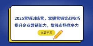 2025营销训练营，掌握营销实战技巧，提升企业营销能力，增强市场竞争力-知识创作