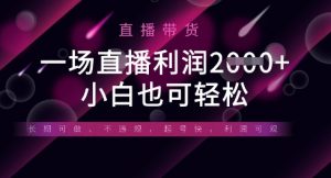 半无人直播带货，一场利润数张，适合所有平台玩法，小白也可轻松-知识创作