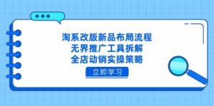 淘系改版新品布局流程，无界推广工具拆解，全店动销实操策略-知识创作
