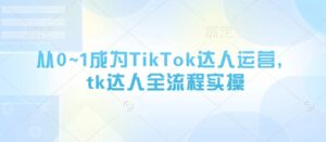 从0~1成为TikTok达人运营，tk达人全流程实操-知识创作