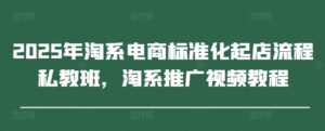 2025年淘系电商标准化起店流程私教班，淘系推广视频教程-知识创作