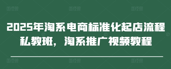 2025年淘系电商标准化起店流程私教班，淘系推广视频教程-知识创作