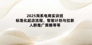 2025淘系电商实训班：标准化起店流程，智能计划与拉新，人群推广策略等等-知识创作