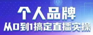 个人品牌：从0到1搞定直播实操，用直播为你的个人品牌赋能，六大实操板块，放大个人影响力-知识创作