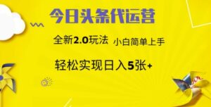 今日头条矩阵系统代运营 批量生成文章 次日见收益 躺赚月入3000+-知识创作