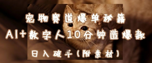 宠物赛道爆单秘籍：AI+数字人10分钟造爆款，日入1k-知识创作