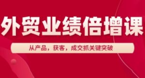 外贸业绩倍增课，从产品，获客，成交抓关键突破-知识创作