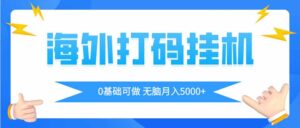 海外打码平挂机项目，全自动撸美金，无脑月入5000+-知识创作