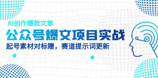 公众号爆文项目实战，AI创作爆款文章，起号素材对标赠(附赛道AI提示词-知识创作