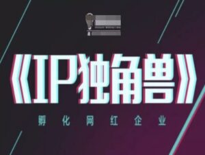 IP独角兽，孵化网红企业，ip教程-知识创作
