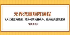 无界流量矩阵课程，3大红榜蓝海挖掘，趋势矩阵流量飙升，强势免费引流逻辑-知识创作