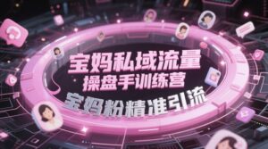 宝妈私域流量操盘手训练营，宝妈粉精准引流-知识创作