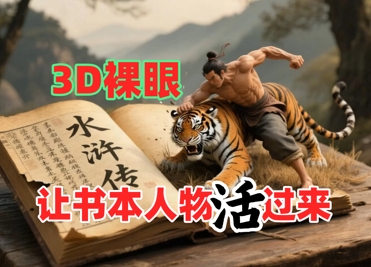书本人物裸眼3D视频，新的玩法，流量超猛，保姆级教程-知识创作