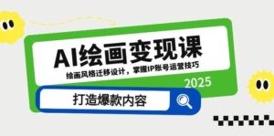 AI绘画变现课，绘画风格迁移设计，掌握IP账号运营技巧，打造爆款内容-知识创作