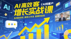 AI高效获客增长实战课，​AI找客户 私域自动化 高效工作流 直播快变现-知识创作