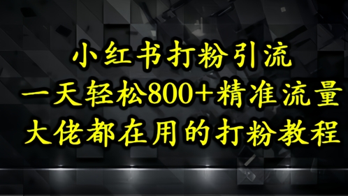 小红书打粉引流，一天轻松500+精准流量，大佬都在用的打粉教程-知识创作