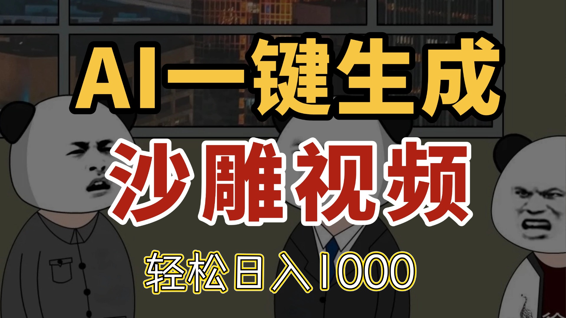AI一键生成沙雕视频，一条视频千万播放，轻松日入1000-知识创作